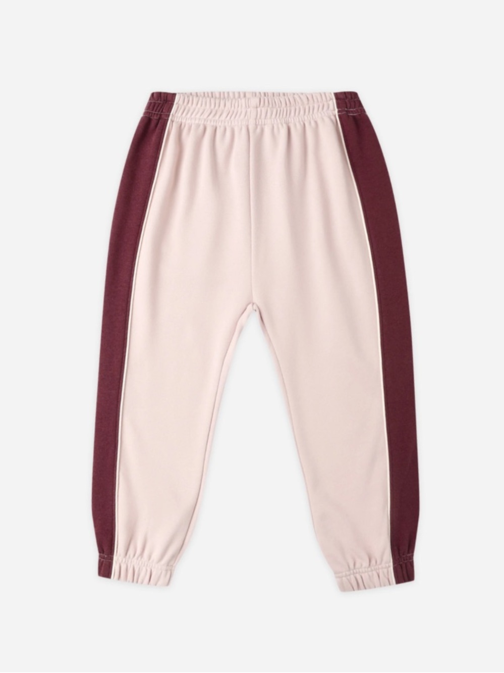 RYLEE & CRU Kids Two-Tone Track Pants - Blush & Burgundy